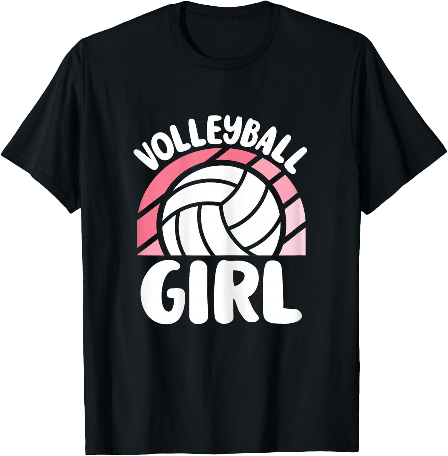 Volleyball Girl Cute Pink Volleyball Lover Women Girls T-Shirt - T-Shirt | Black