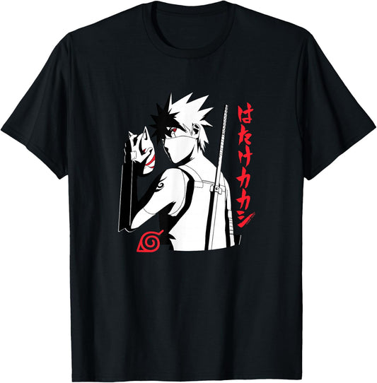 Naruto Shippuden Anbu Kakashi Sharingan Anime T-Shirt - T-Shirt | Black