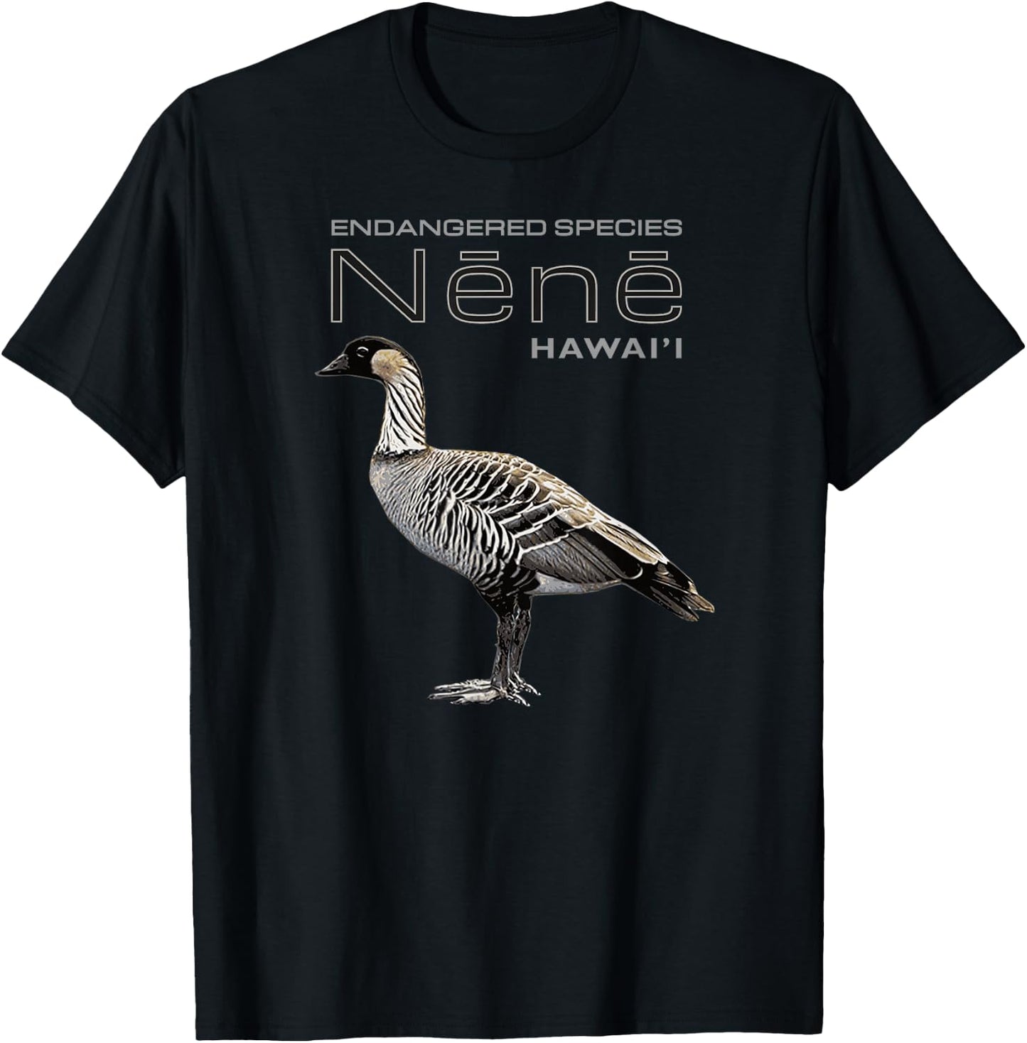 Nene Hawaii Endangered Species Goose Hawaiian Aloha Lit Gift T-Shirt - T-Shirt | Black