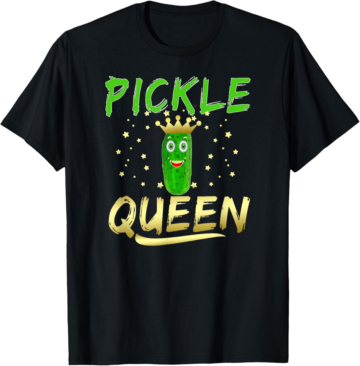 Pickle Queen Funny Pickle Enthusiast Cucumber T-Shirt - T-Shirt | Black