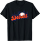 Detroit Baseball Vintage City Skyline Retro Baseball Lover T-Shirt - T-Shirt | Black