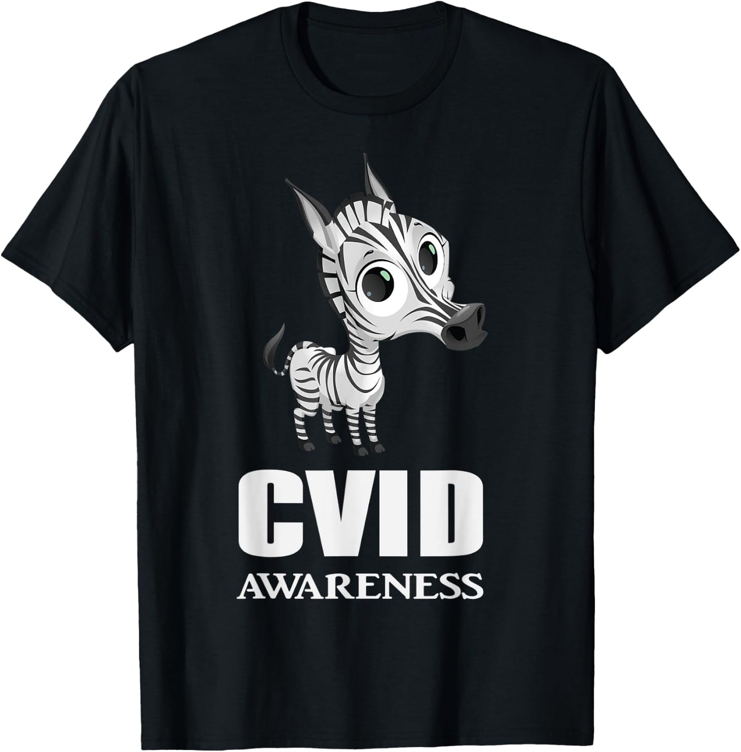 CVID Awareness Ribbon Common Variable Immunodeficiency Zebra T-Shirt - T-Shirt | Black