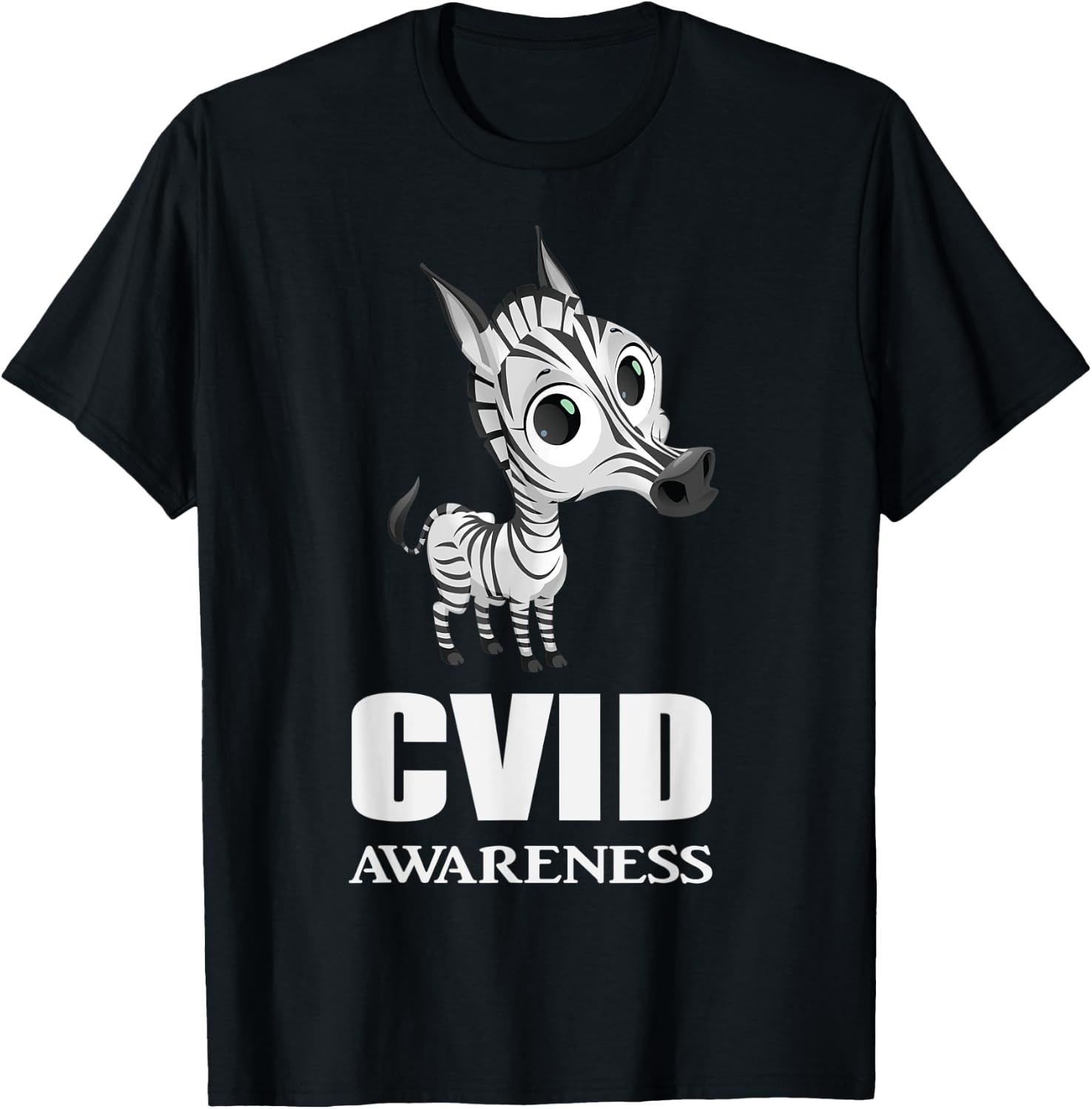 CVID Awareness Ribbon Common Variable Immunodeficiency Zebra T-Shirt - T-Shirt | Black