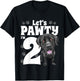 2 Year Old Black Lab Dog Birthday Pawty Labrador 2nd Gift Kids T-Shirt - T-Shirt | Black