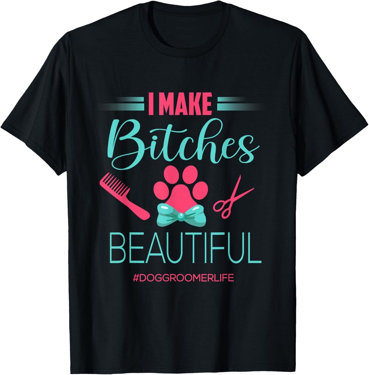 Dog Groomer Shirt Dog Grooming Outfit Funny Dog Groomer Gift T-Shirt - T-Shirt | Black