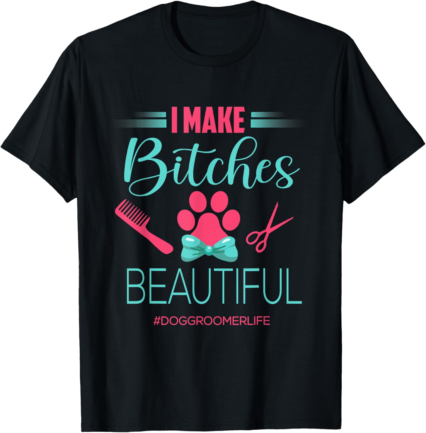 Dog Groomer Shirt Dog Grooming Outfit Funny Dog Groomer Gift T-Shirt - T-Shirt | Black