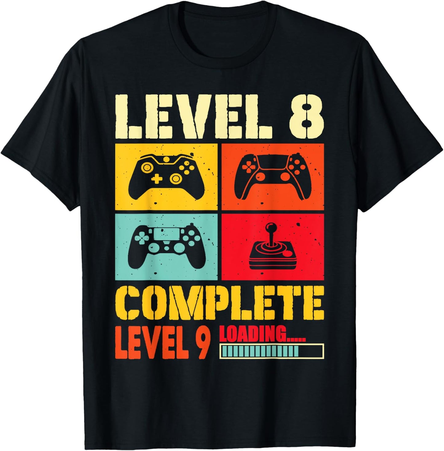 Funny Level 8 Complete - Vintage 8 years Wedding Anniversary T-Shirt - T-Shirt | Black