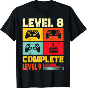Funny Level 8 Complete - Vintage 8 years Wedding Anniversary T-Shirt - T-Shirt | Black