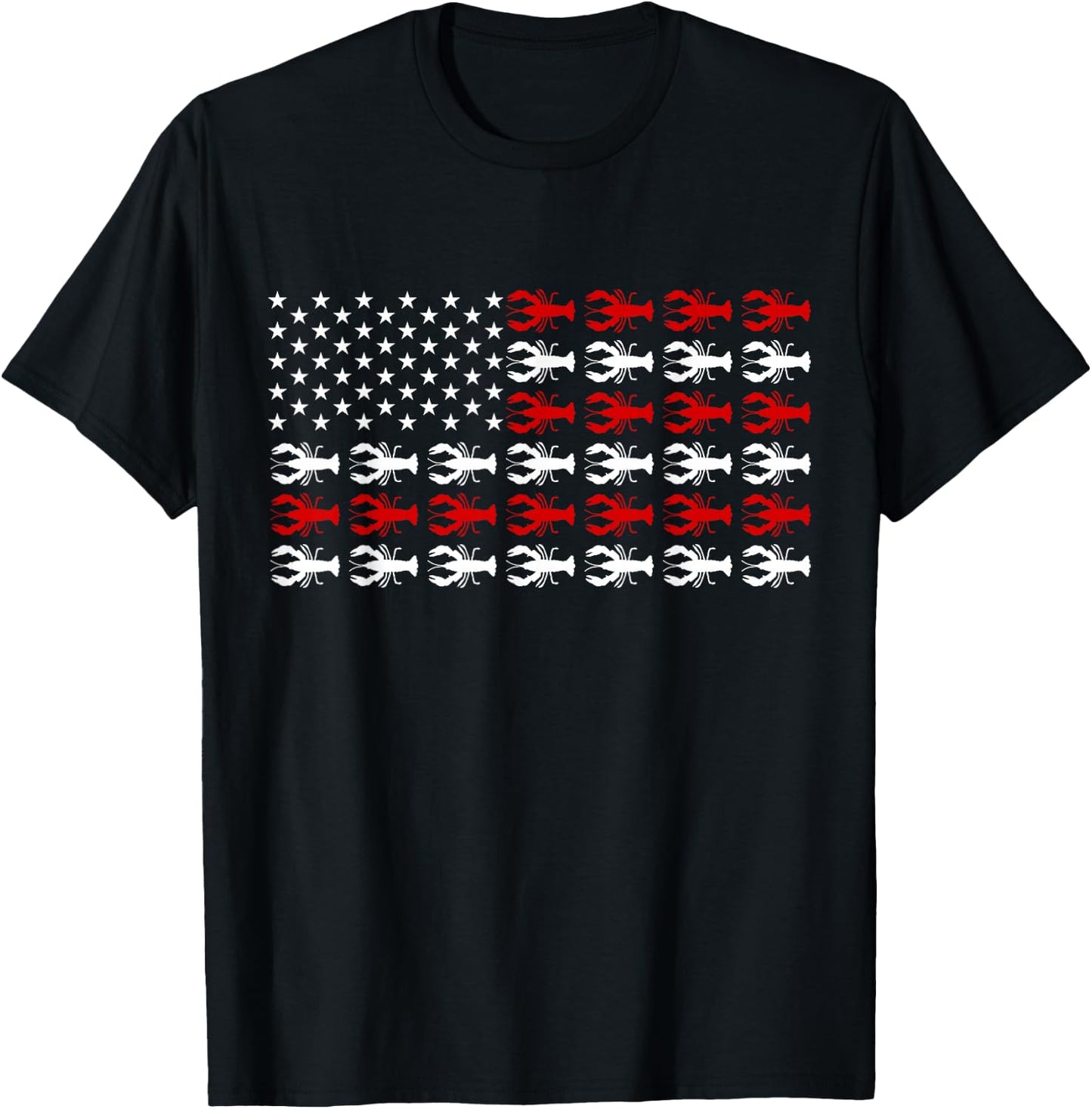 Vintage USA Flag Crawfish Season Crawfish Boil Party T-Shirt - T-Shirt | Black