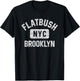 Flatbush Brooklyn NYC Gym Style Distressed White Print T-Shirt - T-Shirt | Black