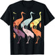 Sandhill Crane Bird Art 60s Style Minimal Hippy Birder T-Shirt - T-Shirt | Black