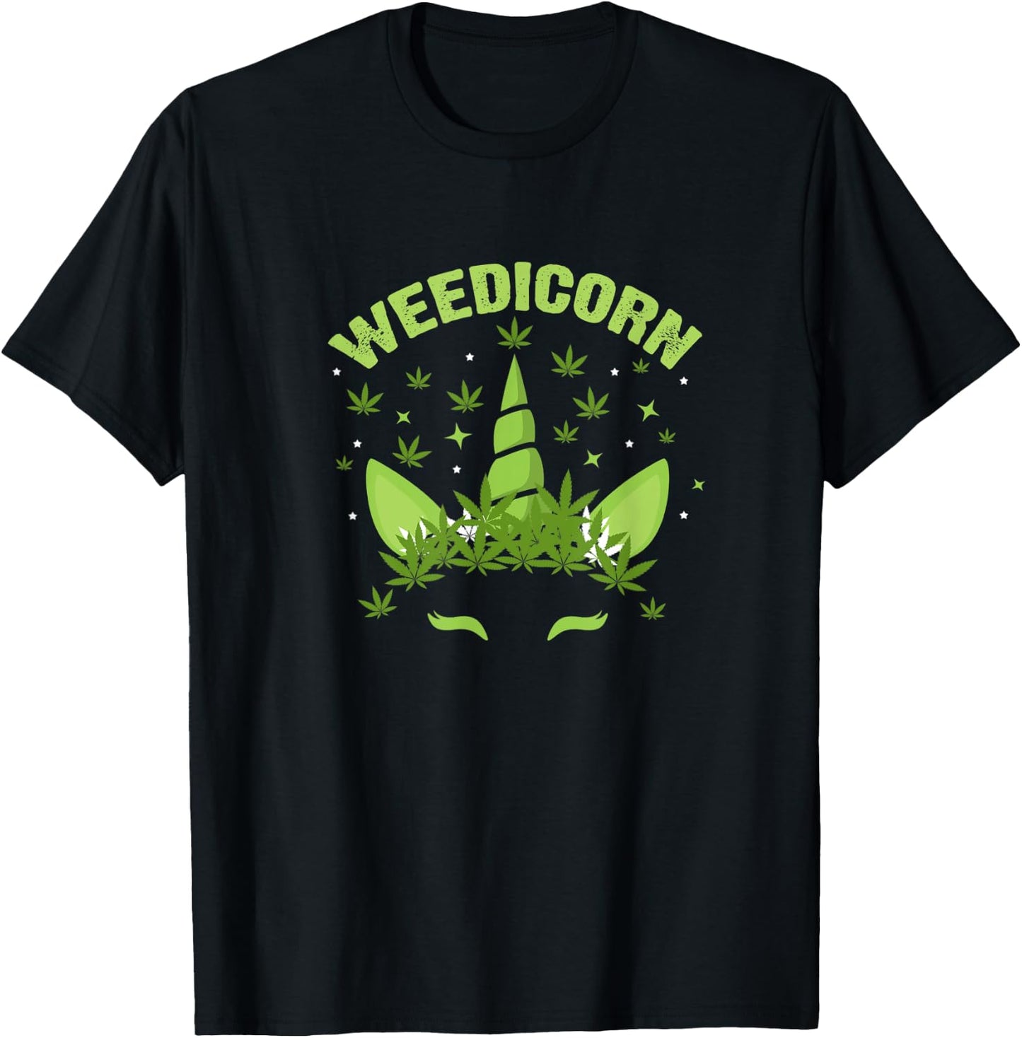 Weedicorn Weed Unicorn Marijuana Cannabis Funny Stoner 420 T-Shirt - T-Shirt | Black