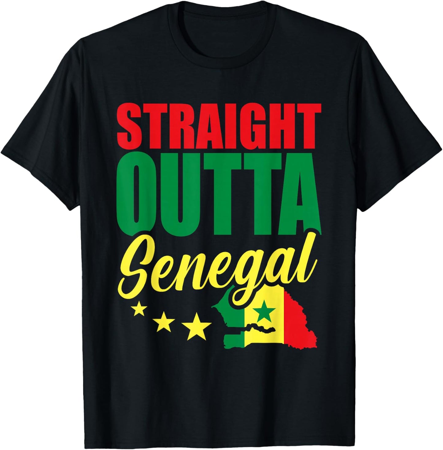 Funny Senegal Flag Shirt Roots From Usa Senegal T-Shirt - T-Shirt | Black