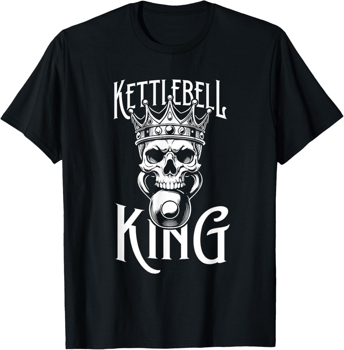 Kettebell Skull Workout Exercise Kettleball Kettlebell King T-Shirt - T-Shirt | Black