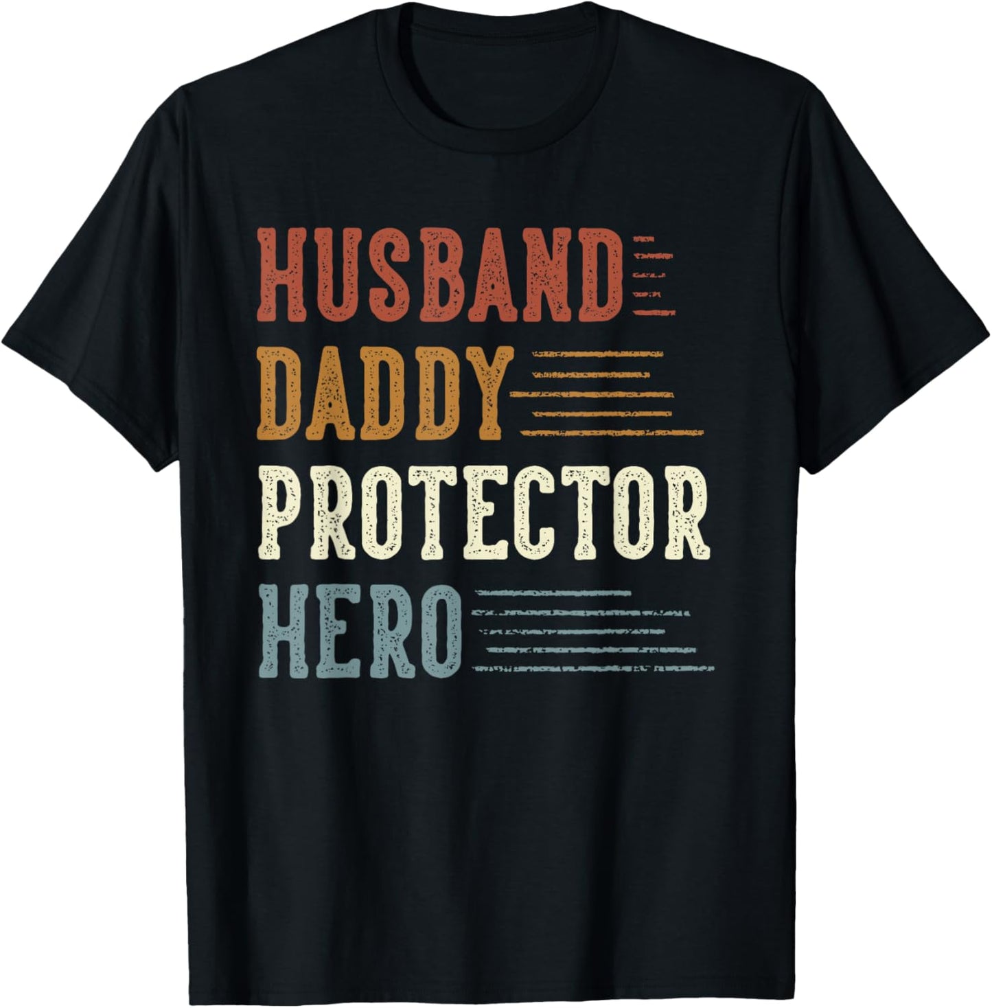 Husband Daddy Protector Hero Gifts for Dad Father's Day T-Shirt - T-Shirt | Black