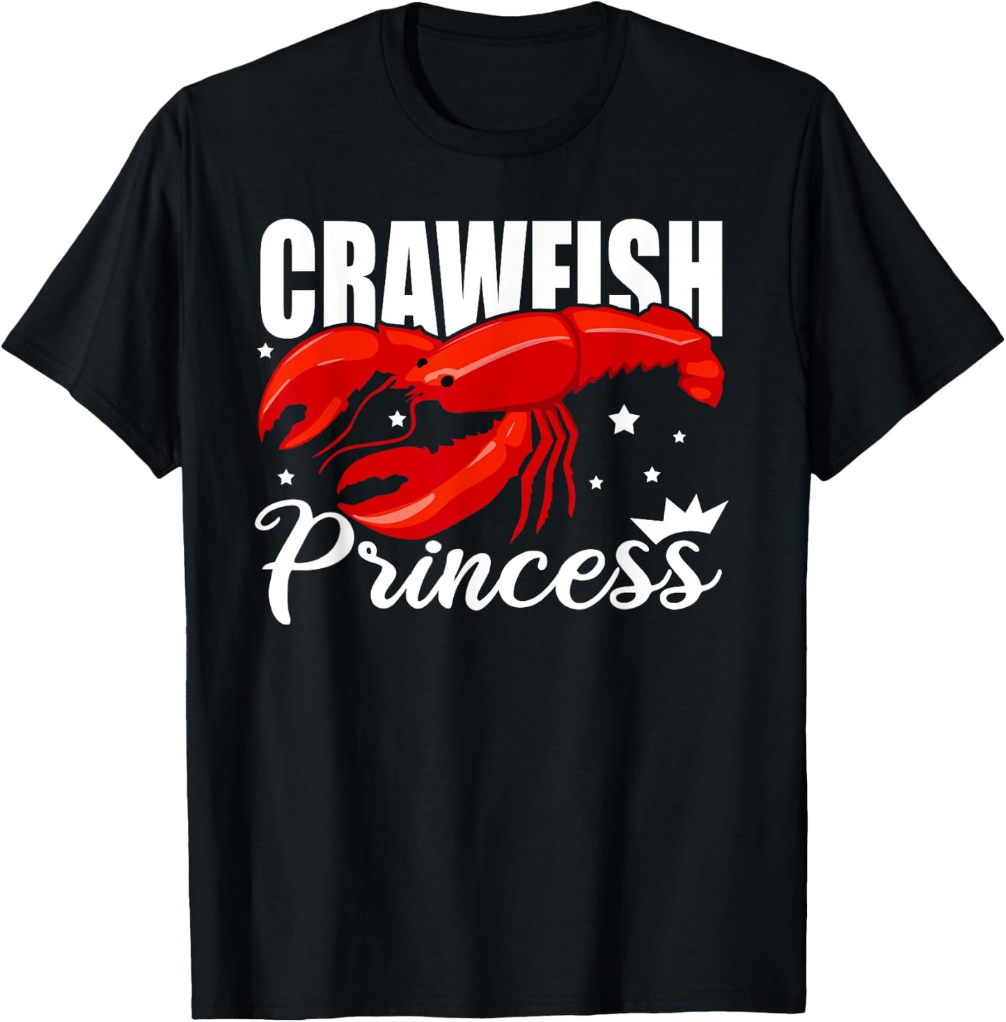 Cute Lobster Crayfish Lover Ladies Crawfish Princess Girls T-Shirt - T-Shirt | Black