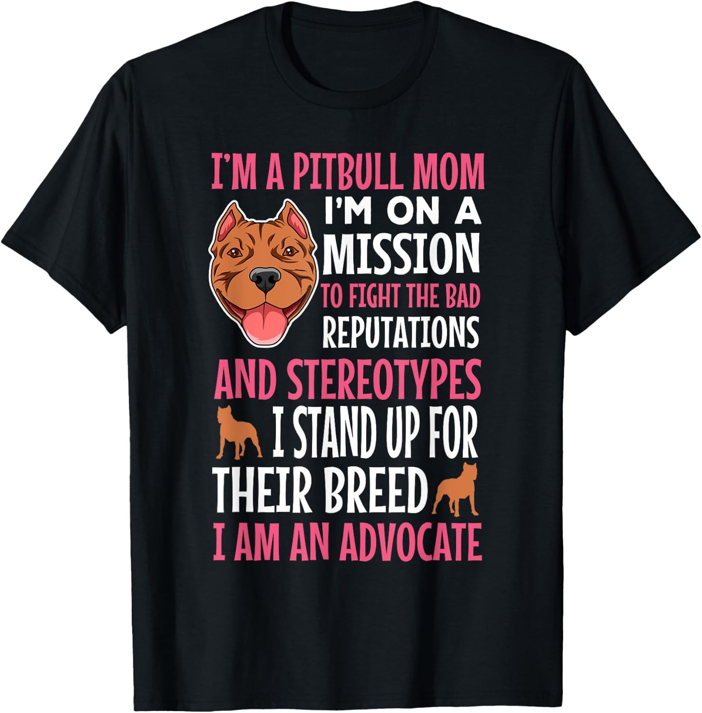 Pitbull Mom Pit Bull Terrier Owner Pibble Mama Mother's Day T-Shirt - T-Shirt | Black