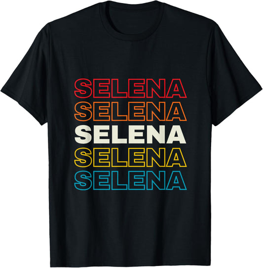 I Love Selena Personalized Retro Sunset First Name T-Shirt - T-Shirt | Black
