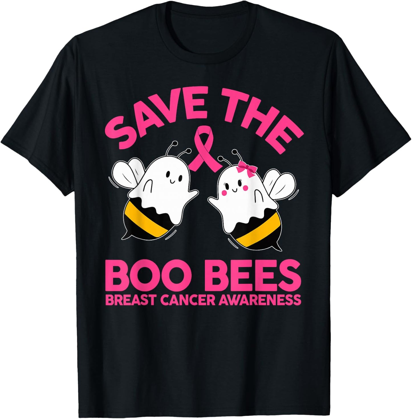 Save The Boobees Boo Bees Breast Cancer Halloween Women T-Shirt - T-Shirt | Black
