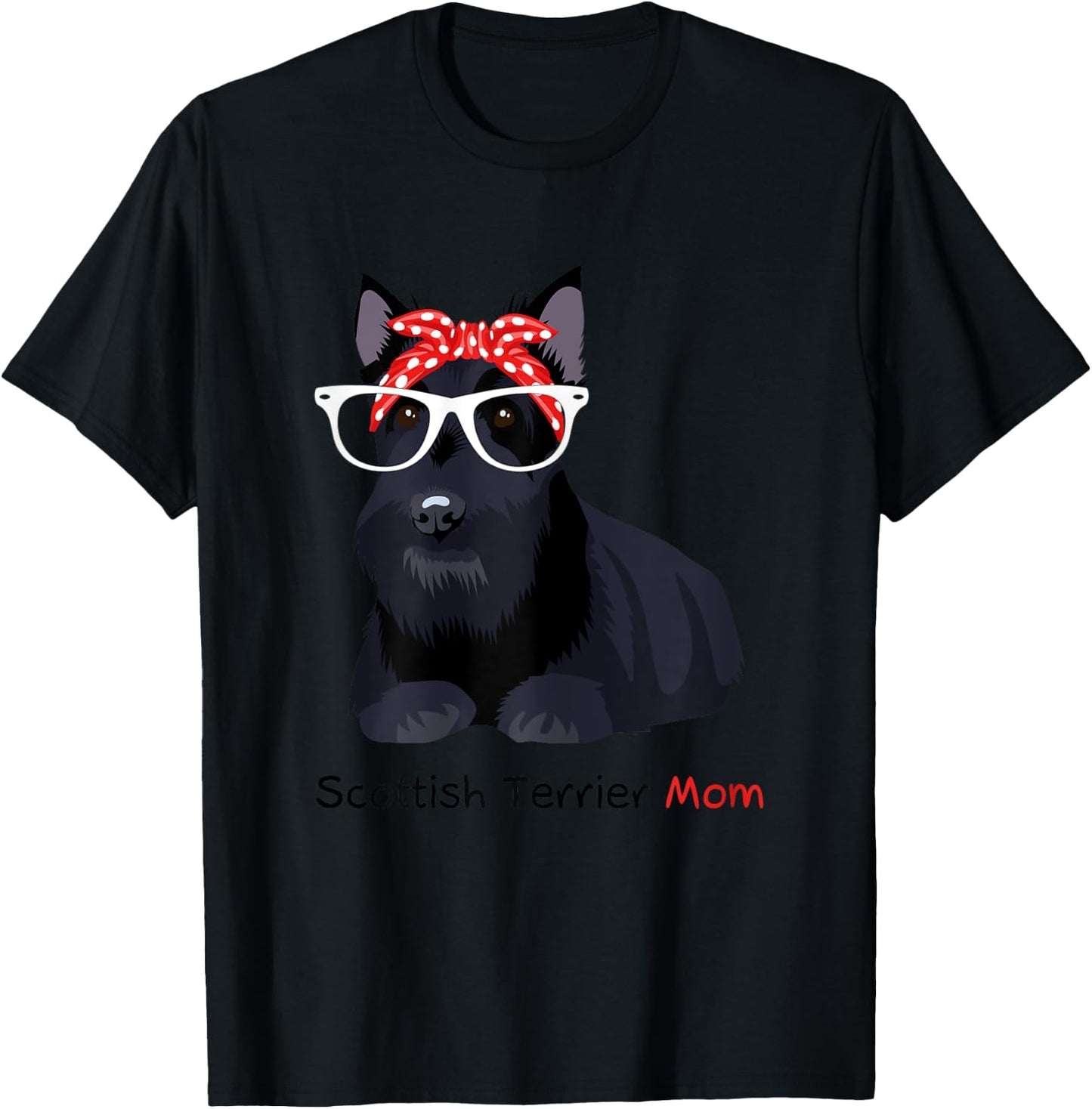 Scottish Terrier Mom Bandana Scottie Dog T-Shirt - T-Shirt | Black