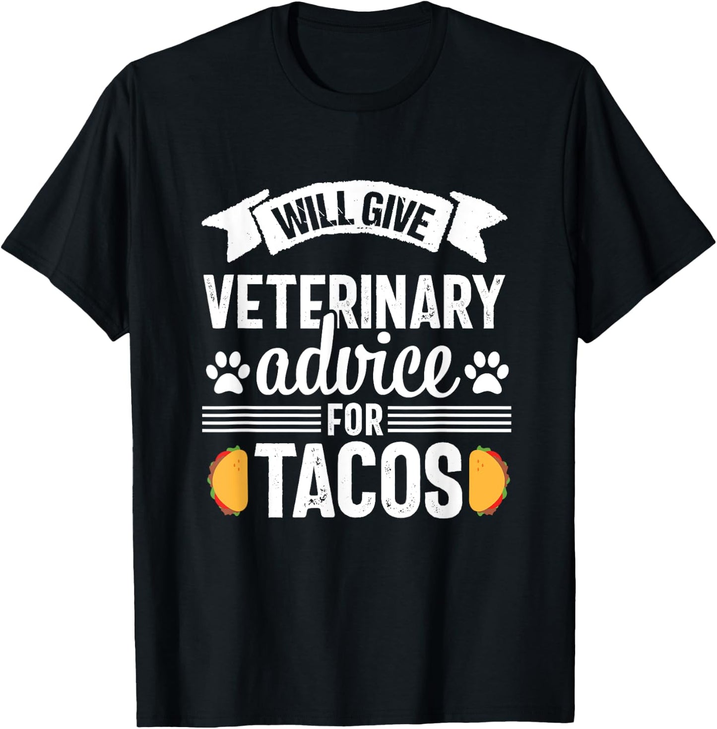 Funny Vet Tech Tacos Veterinary Assistant Animal Lover T-Shirt - T-Shirt | Black