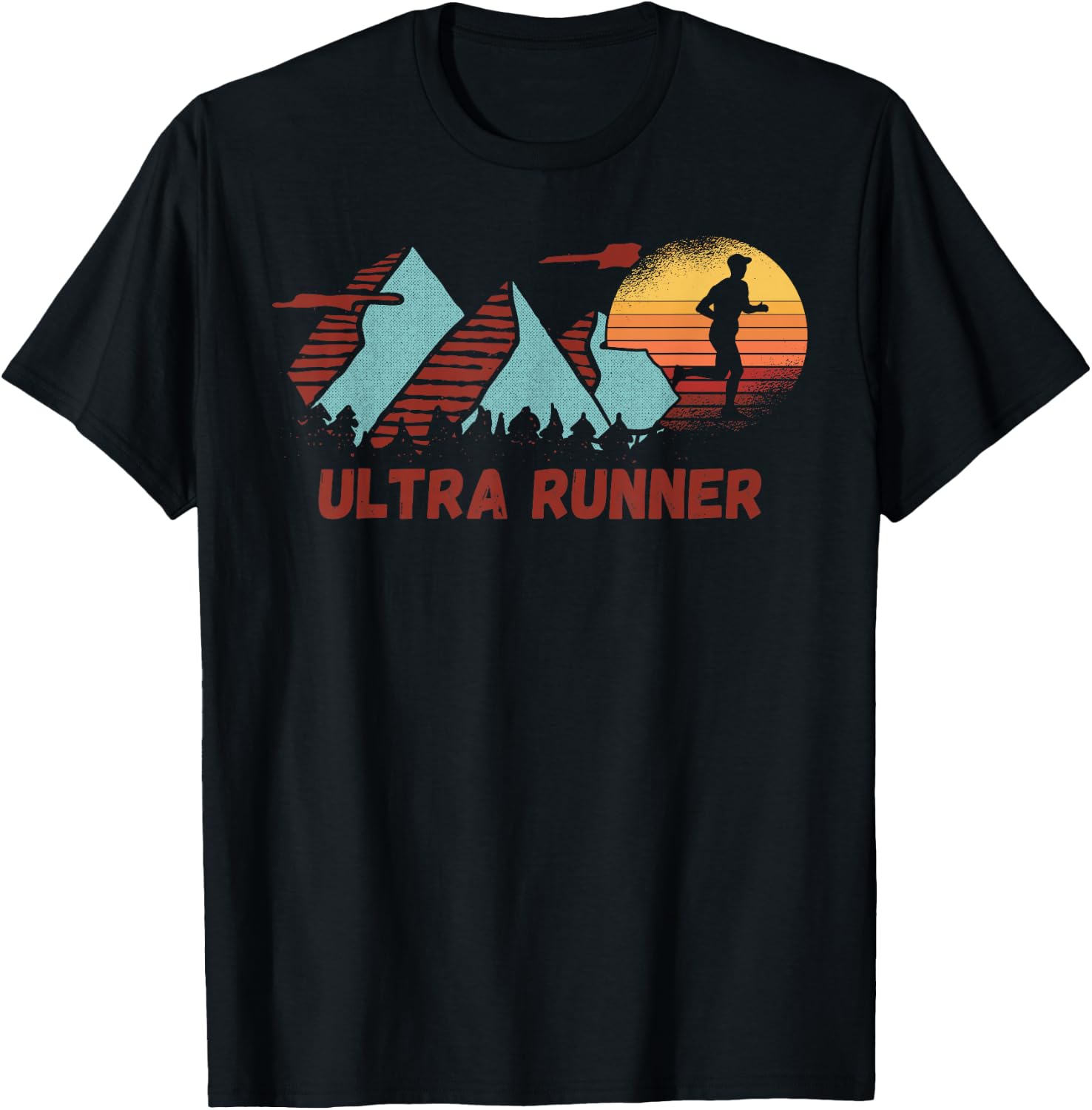 Ultra Runner Vintage Retro Runner Marathon Running Jogger T-Shirt - T-Shirt | Black