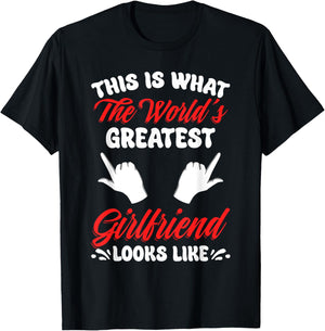 World's Greatest Girlfriend National Girlfriend Day Best GF T-Shirt - T-Shirt | Black