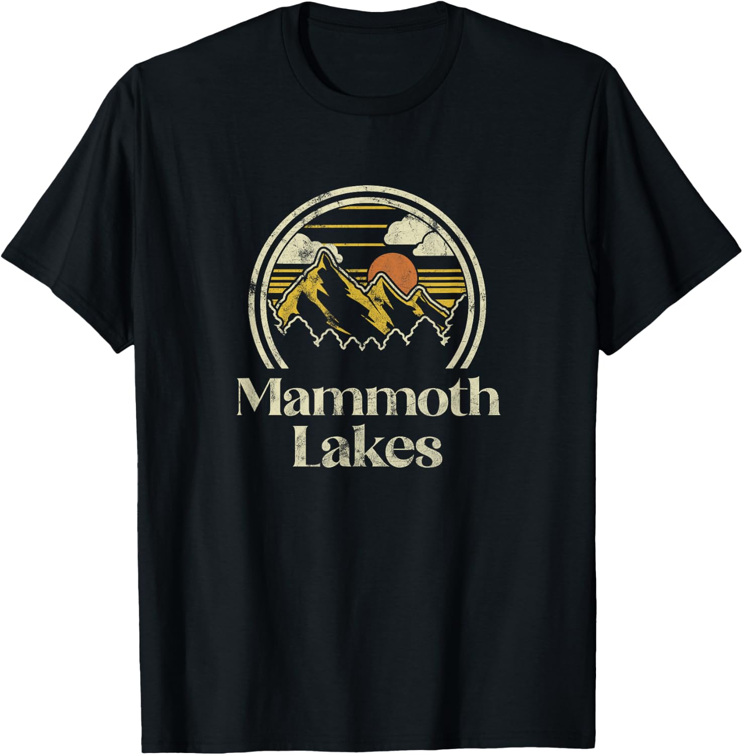 Vintage Mammoth Lakes Mountains California Hiking Camp Retro T-Shirt - T-Shirt | Black