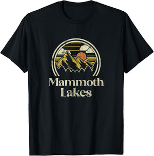 Vintage Mammoth Lakes Mountains California Hiking Camp Retro T-Shirt - T-Shirt | Black