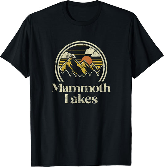 Vintage Mammoth Lakes Mountains California Hiking Camp Retro T-Shirt - T-Shirt | Black