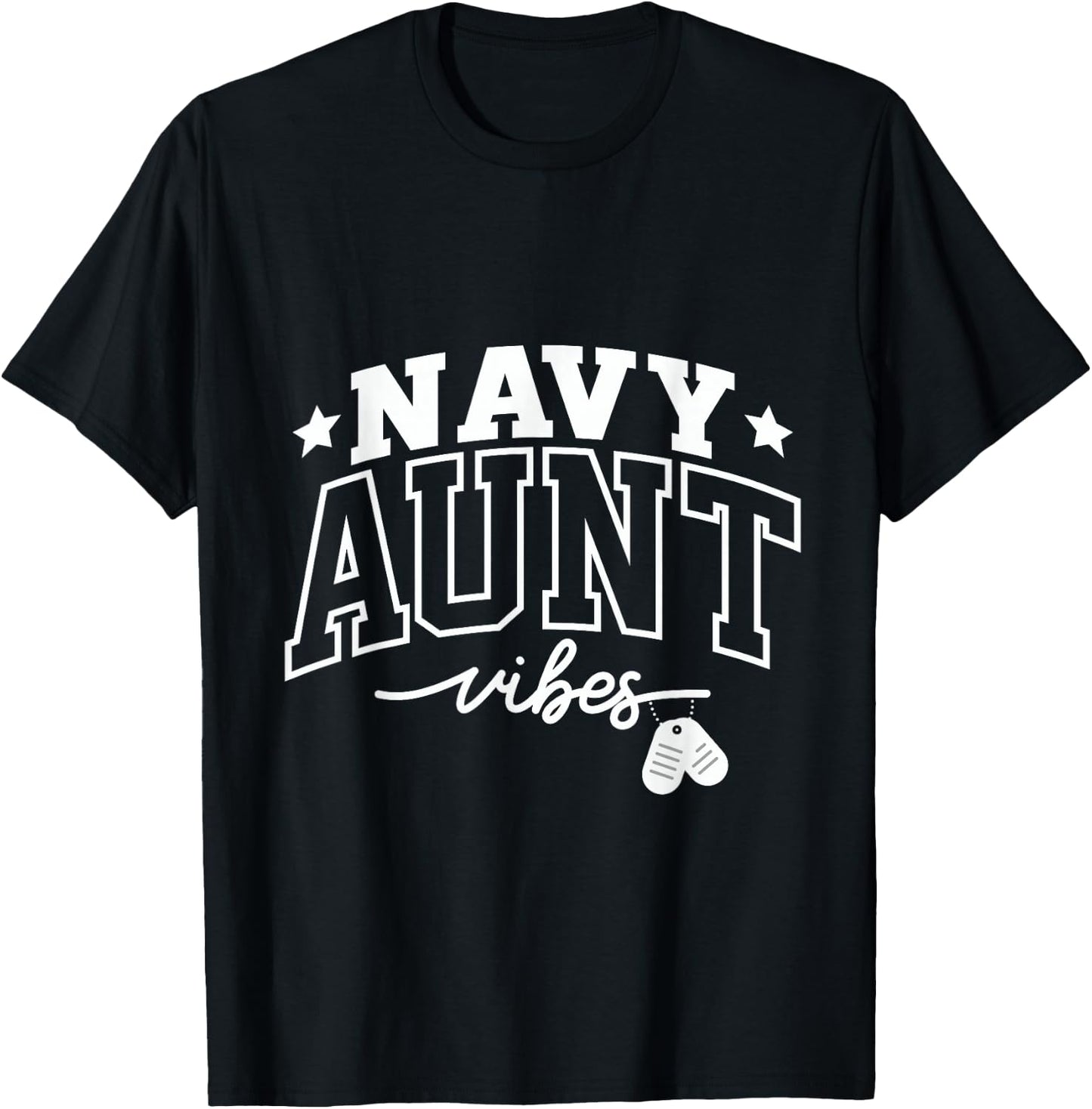 Navy Aunt Vibes: Proud Support and Strength T-Shirt - T-Shirt | Black