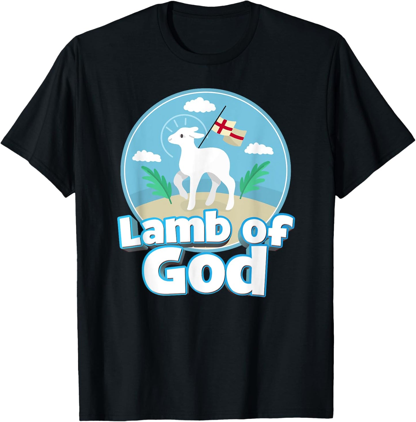 Lamb of God Agnus Dei Easter Catholic Kids Girls Boys T-Shirt - T-Shirt | Black