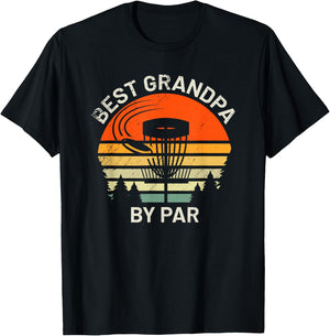 Disc Golf Grandpa Best Grandfather By Par Frisbee Golfer T-Shirt - T-Shirt | Black