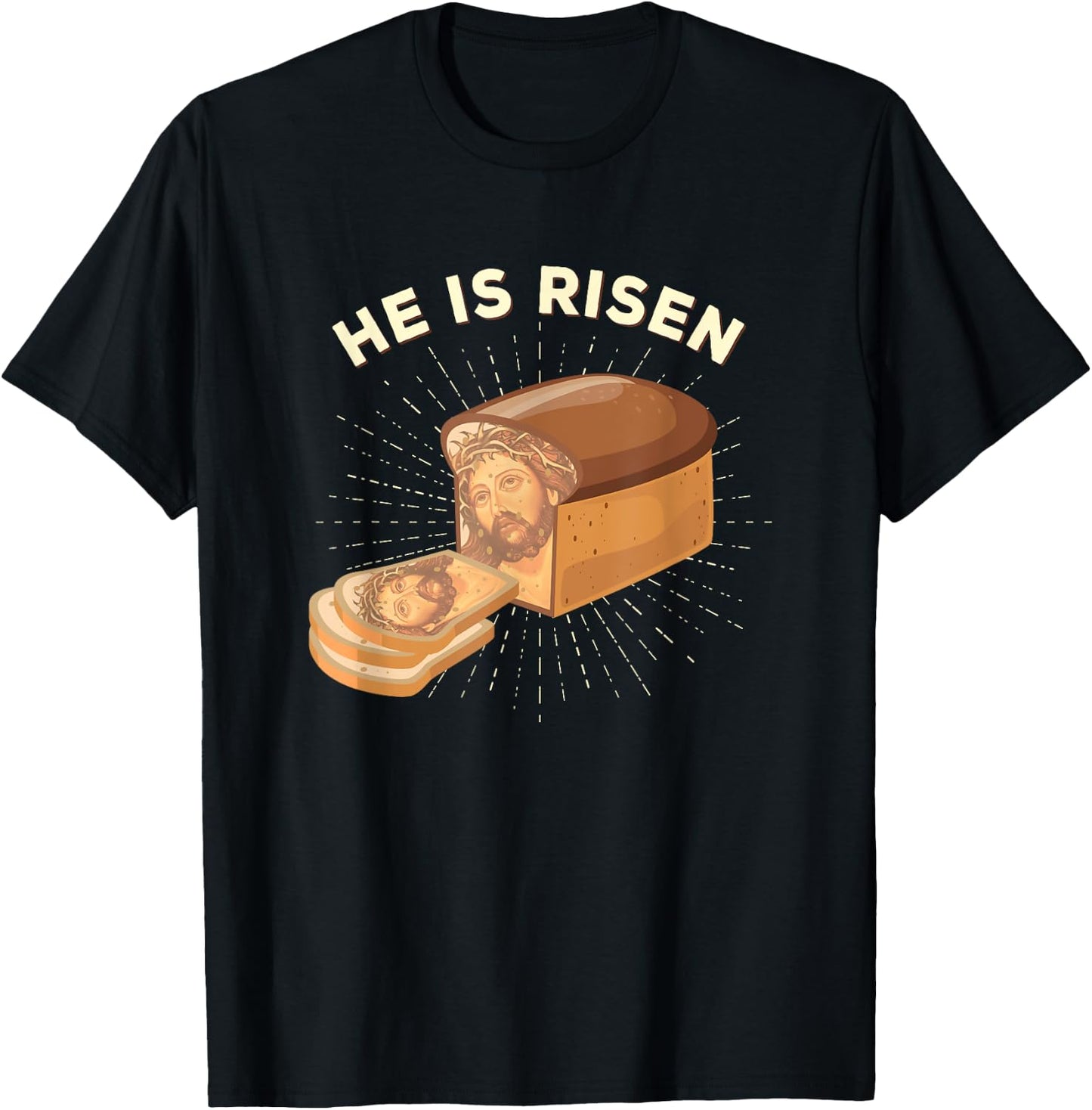 He is Risen Jesus Christ Easter Word Game Bread Baker T-Shirt - T-Shirt | Black