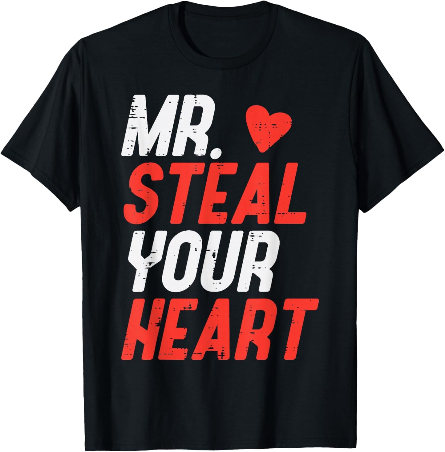 Valentines Day Mr Steal Your Heart Boys Kids Toddler Youth T-Shirt - T-Shirt | Black