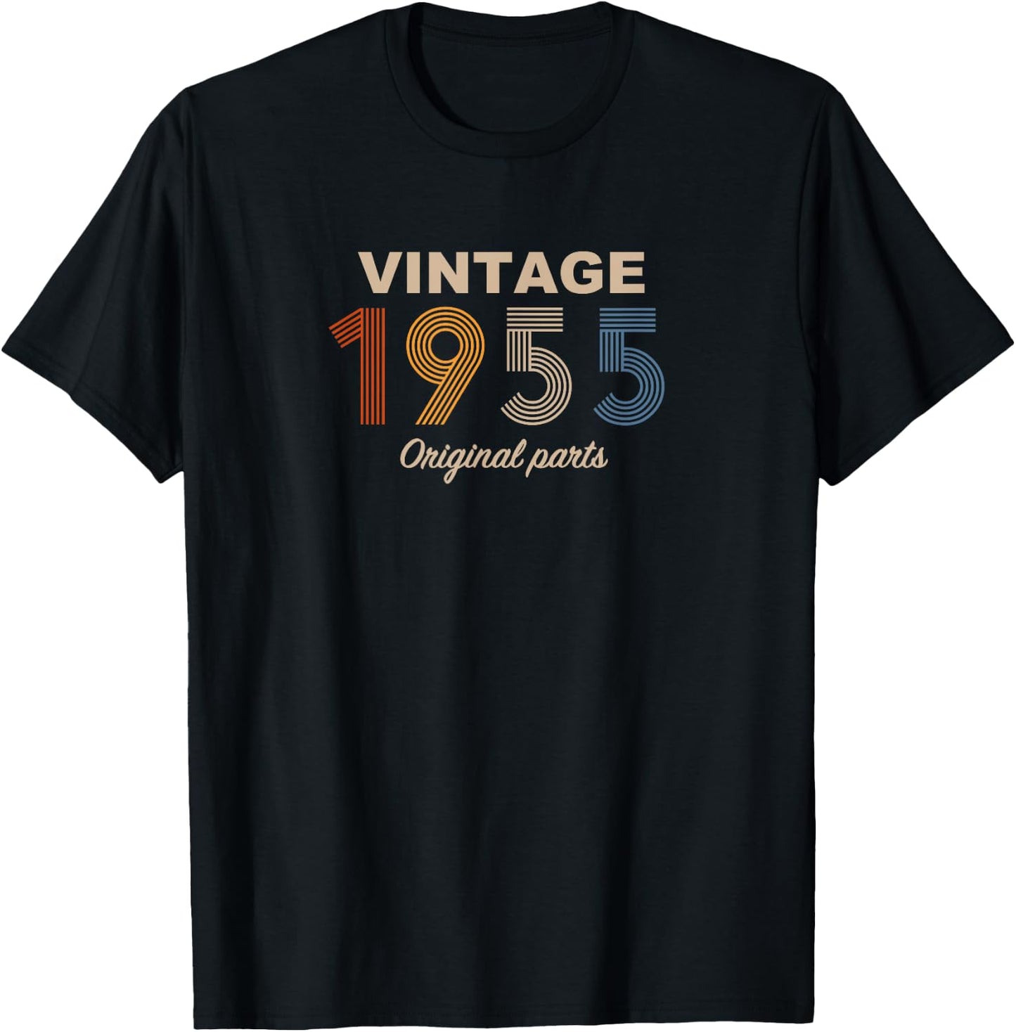 Retro 70 Years Vintage 1955 Original Parts 70th Birthday T-Shirt - T-Shirt | Black