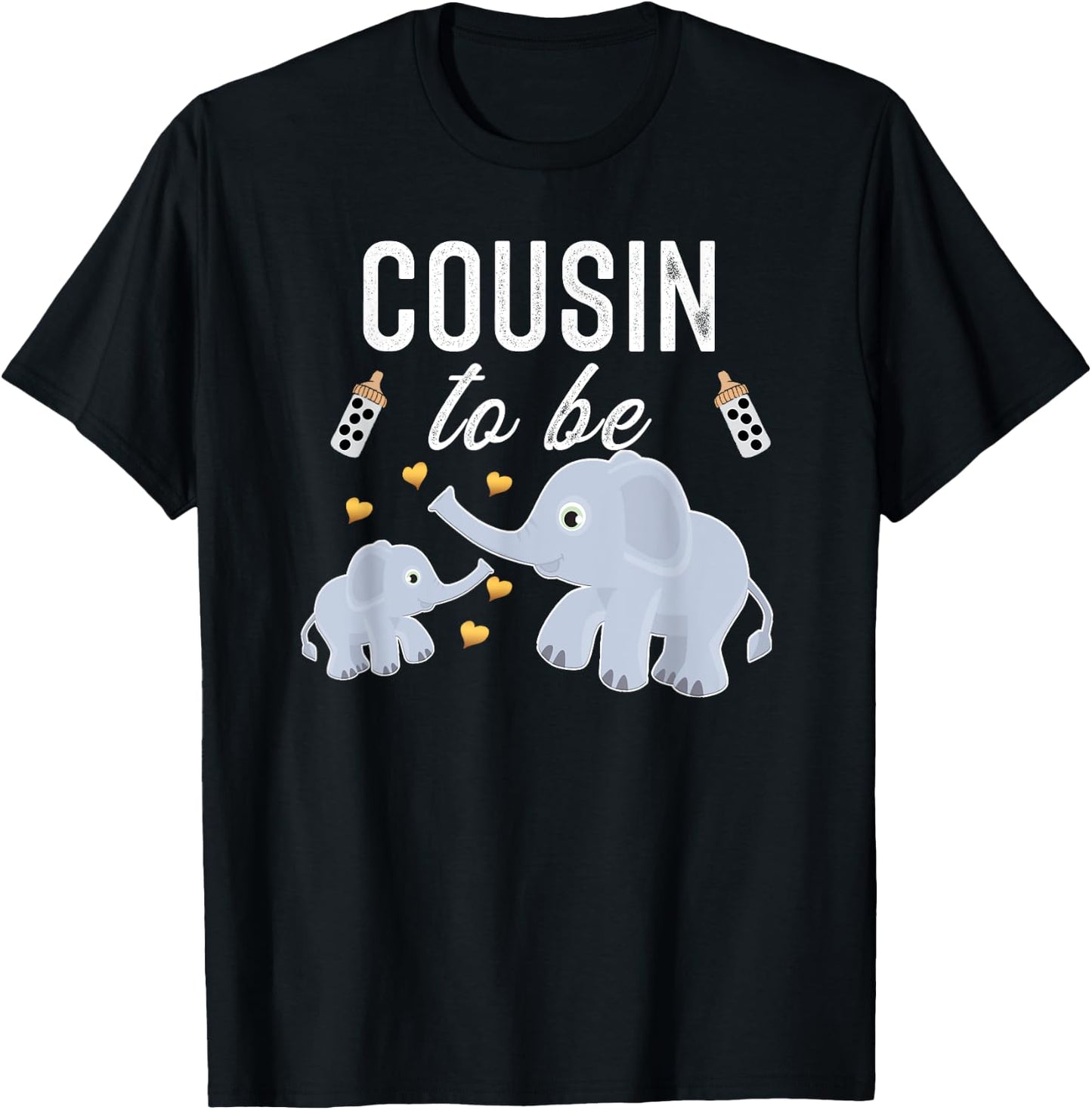 Cousin To Be Elephant Baby Shower Cousin Cute T-Shirt - T-Shirt | Black