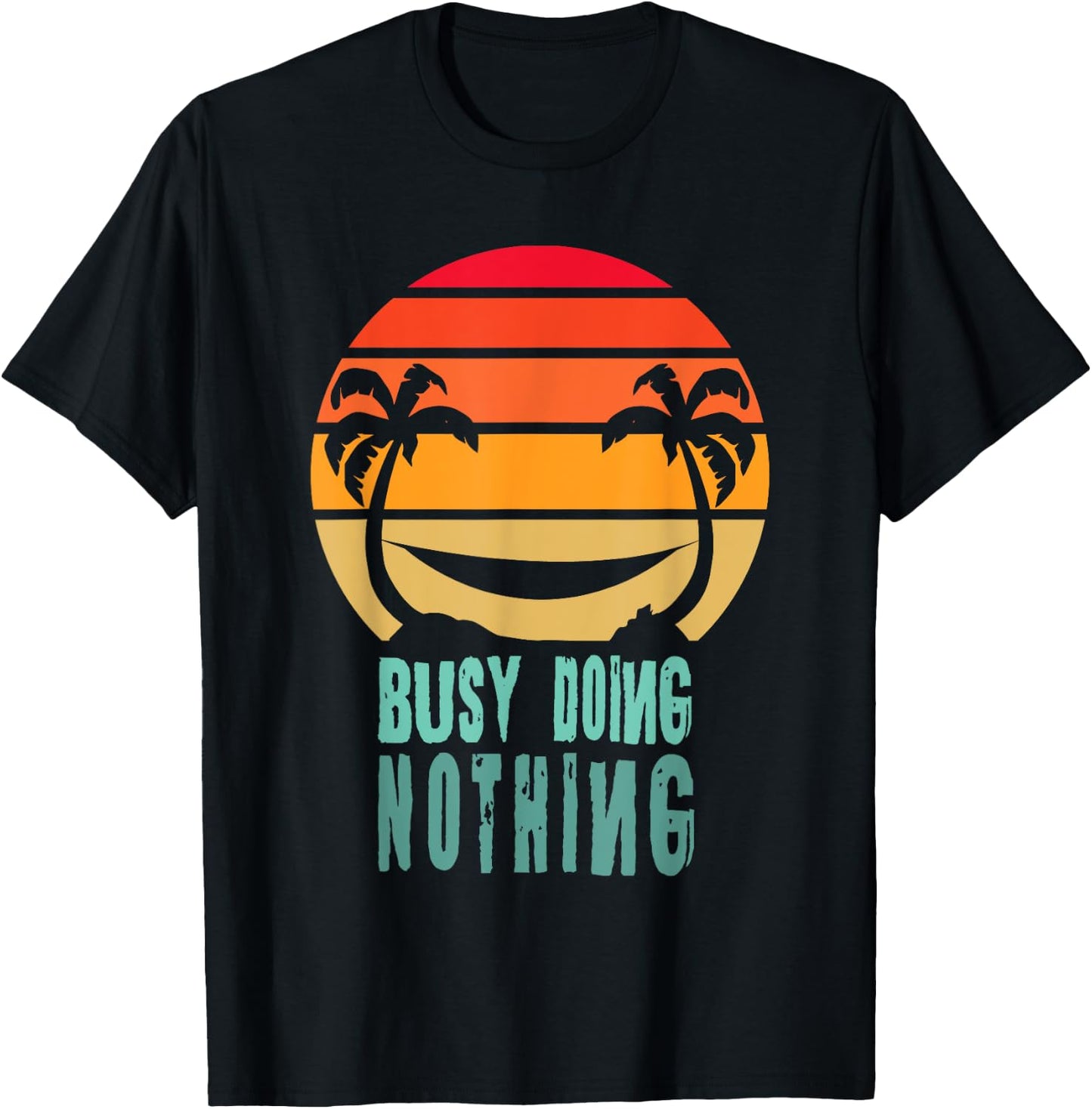 Busy Doing Nothing Sunset Hammock T-Shirt - T-Shirt | Black