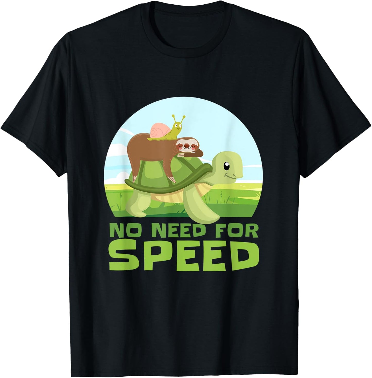 Funny Slow Moving Sloth Turtle Snail T-Shirt - T-Shirt | Black
