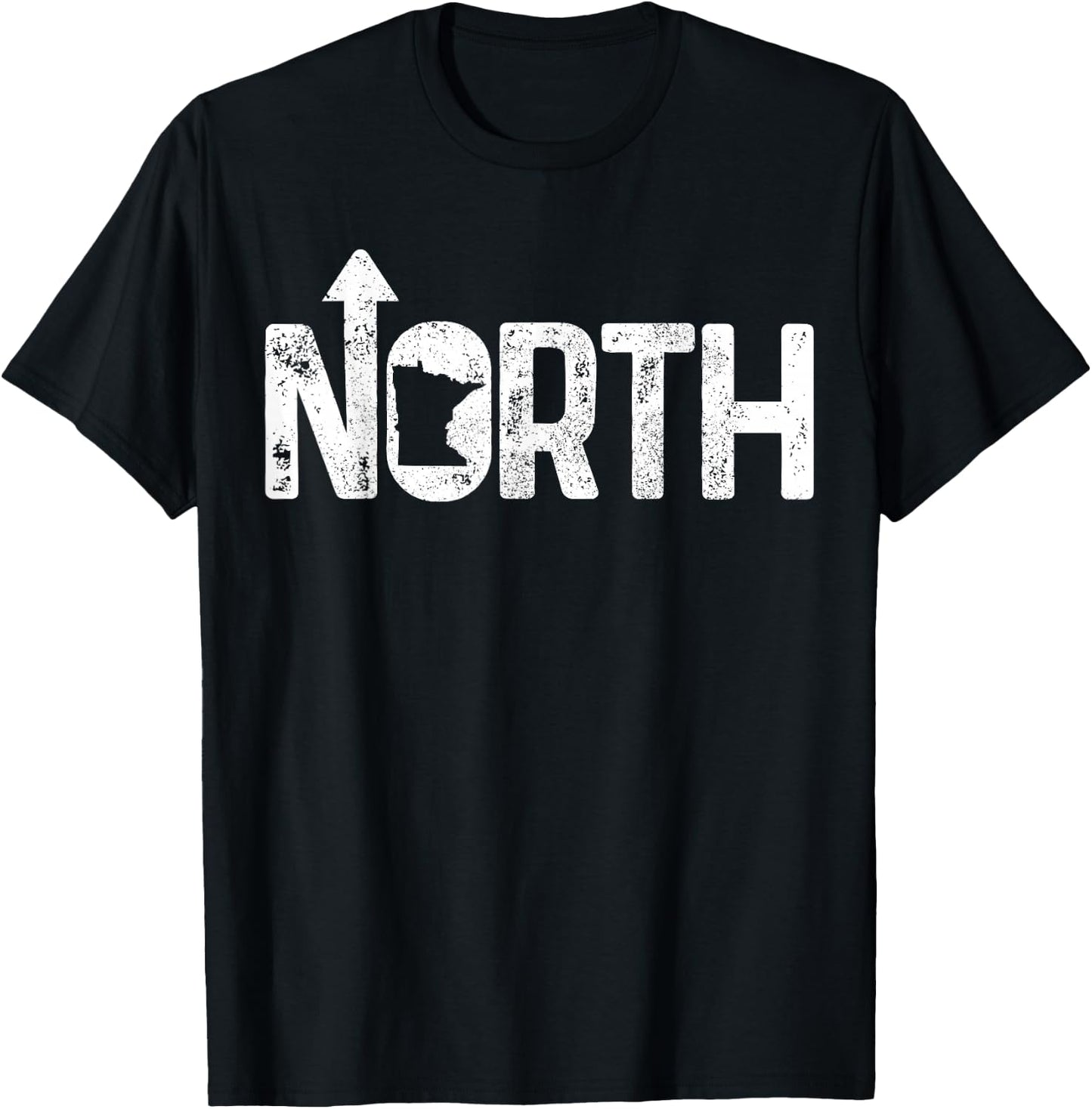 Minnesota Up North State Map Pride Gift T-Shirt - T-Shirt | Black