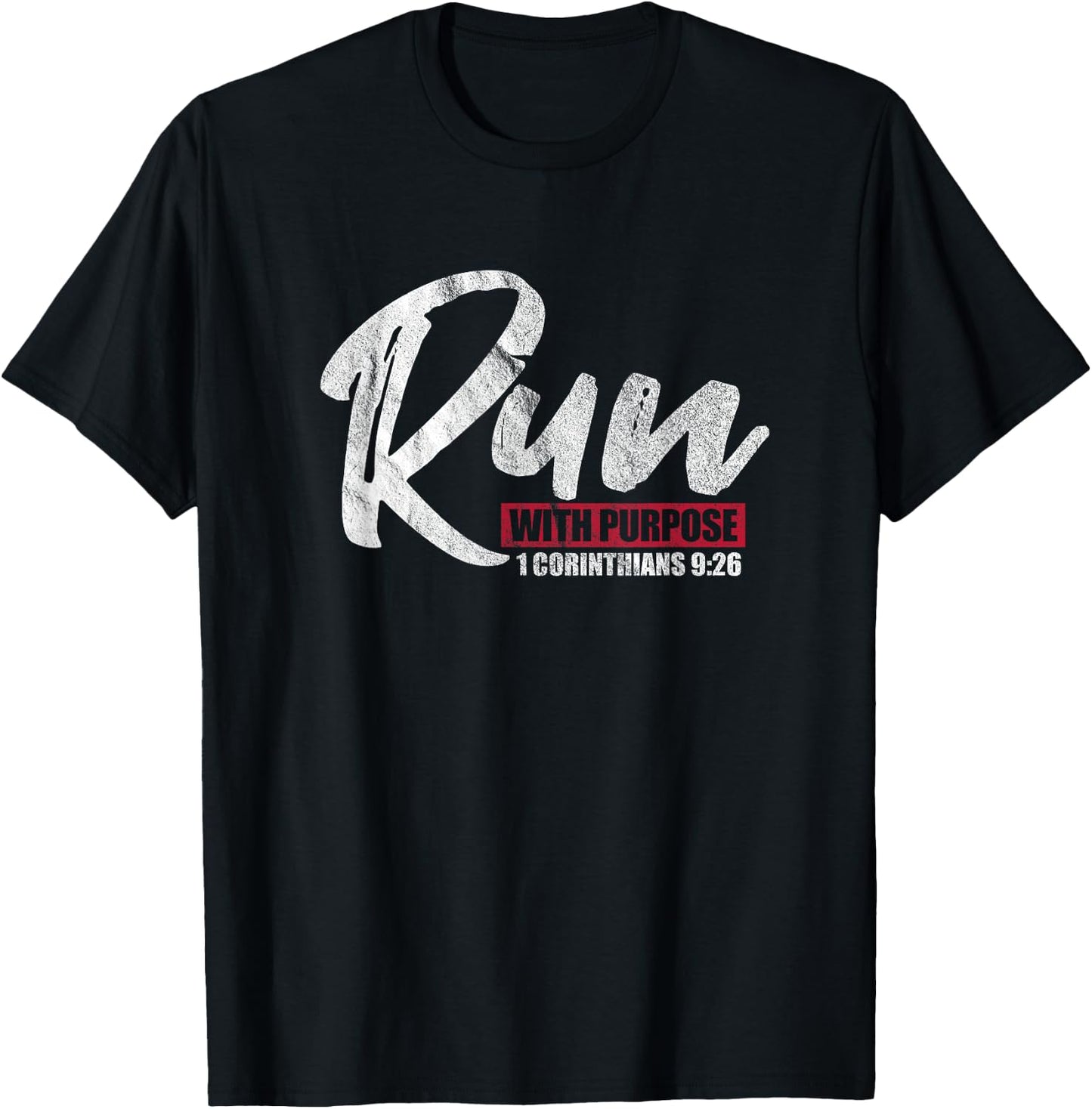 1 Corinthians 9:26 Christian Faith Running Runner T-Shirt - T-Shirt | Black