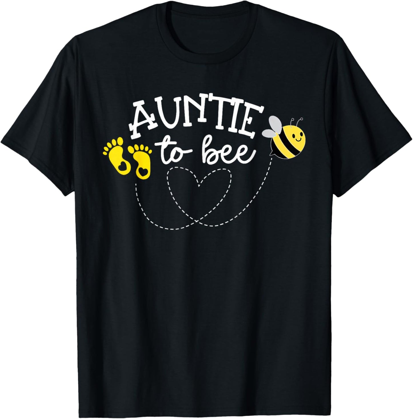 Auntie to Bee Pregnancy Announcement Baby Shower T-Shirt - T-Shirt | Black