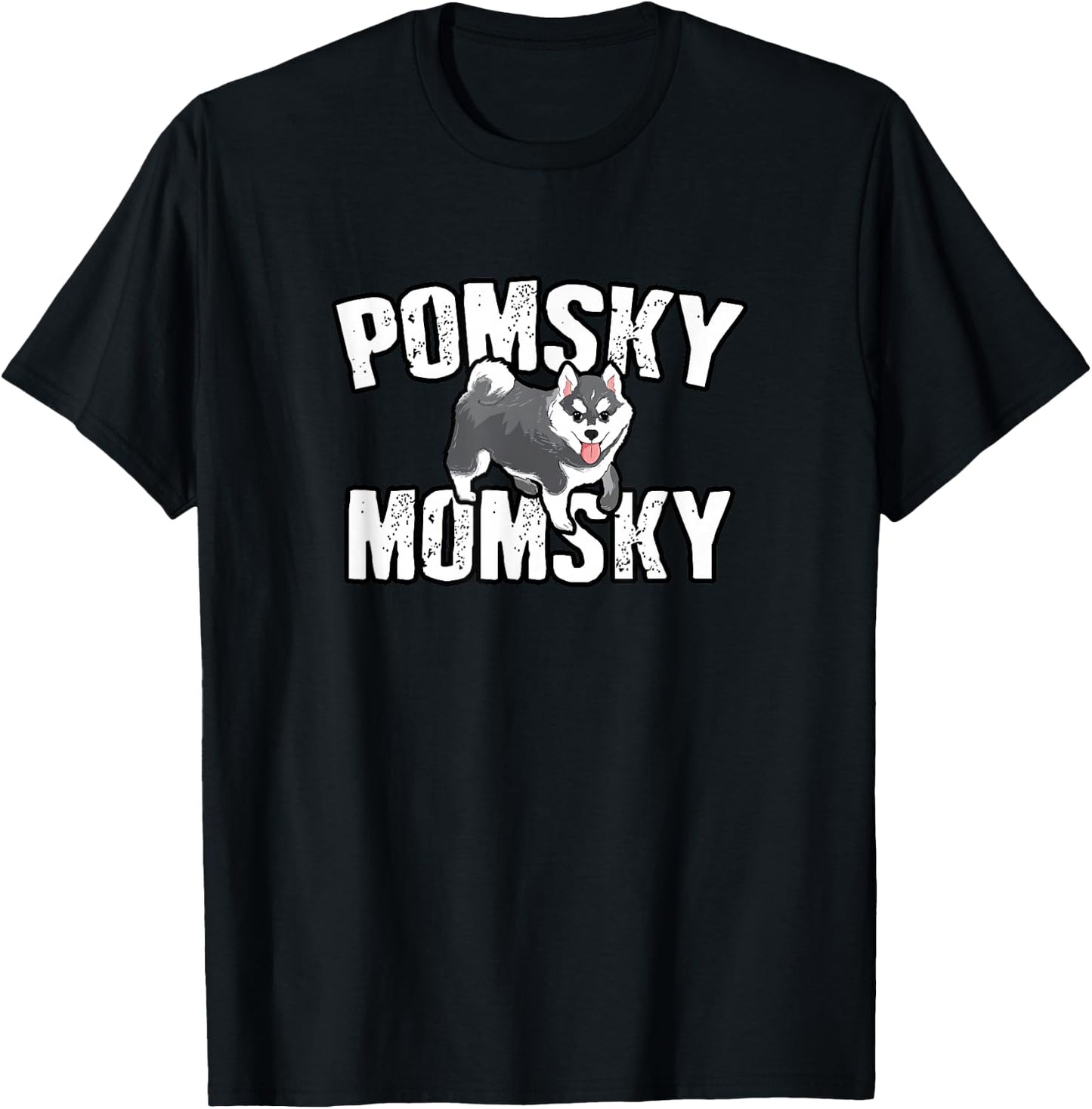 Pomsky Momsky Gift T-Shirt - T-Shirt | Black