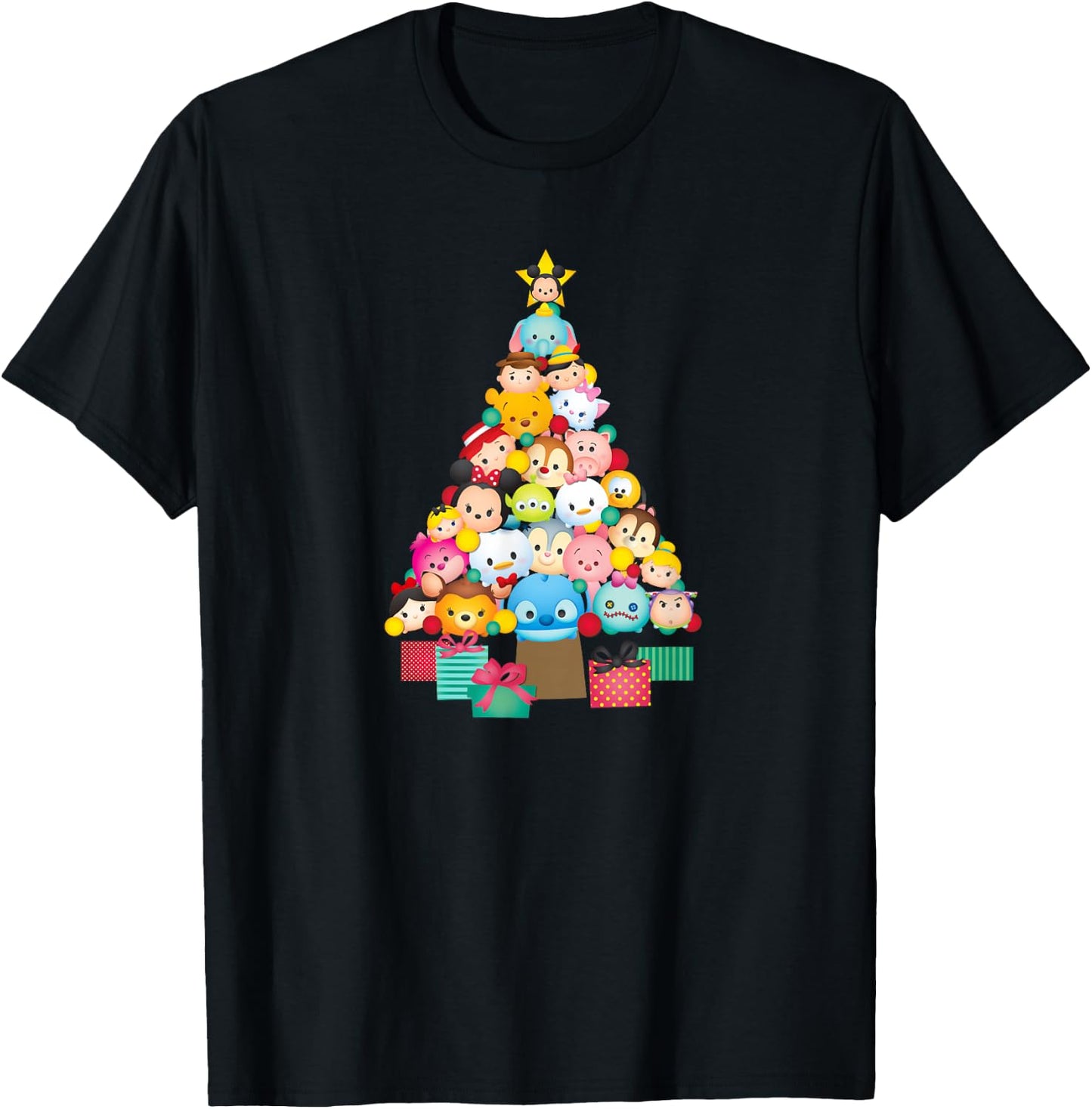 Tsum Tsum - Festive Christmas Tree T-Shirt - T-Shirt | Black