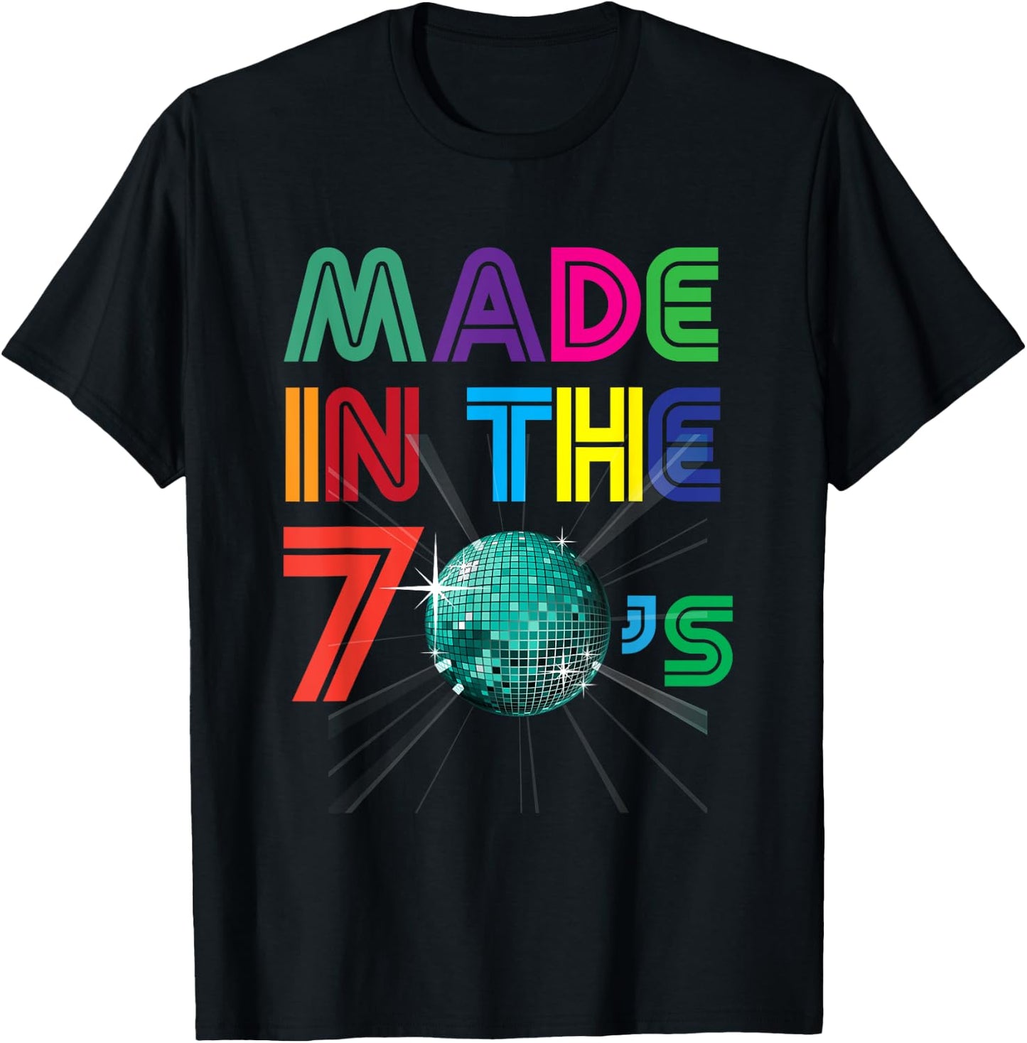 Vintage Retro Made In The 70s Gift +- 40 Yrs Years Old T-Shirt - T-Shirt | Black