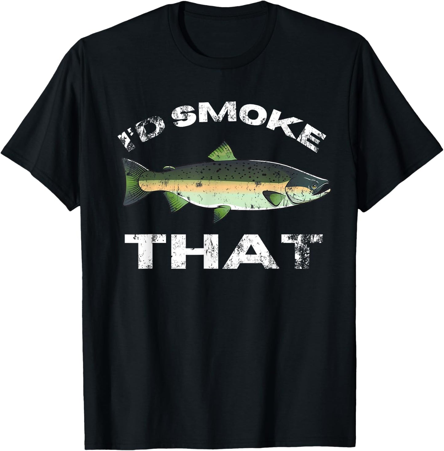Funny Smoked Salmon Grilling Fishing Vintage Men's T-Shirt - T-Shirt | Black
