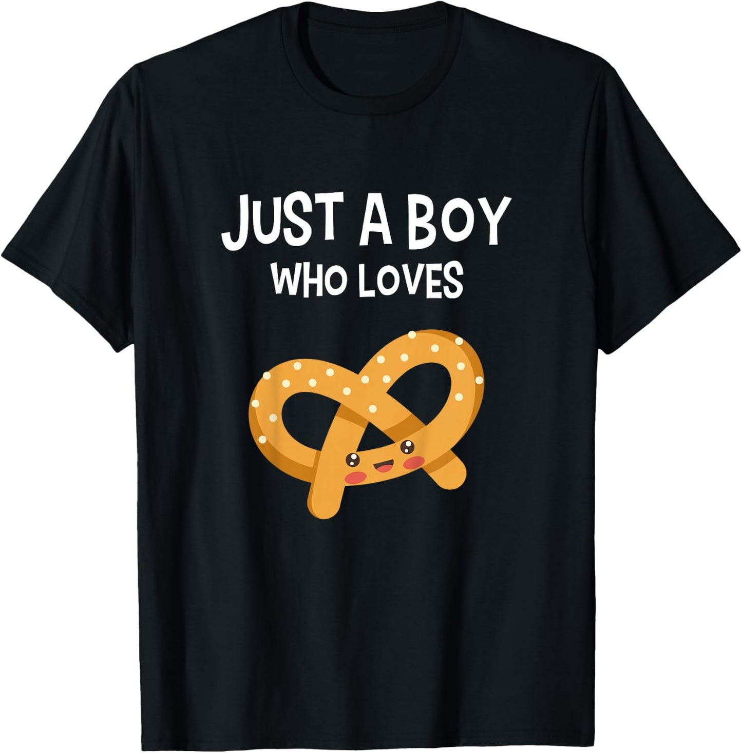 Kids Pretzel Shirt Pretzel Lover Funny Boy Love Pretzels Gift T-Shirt - T-Shirt | Black