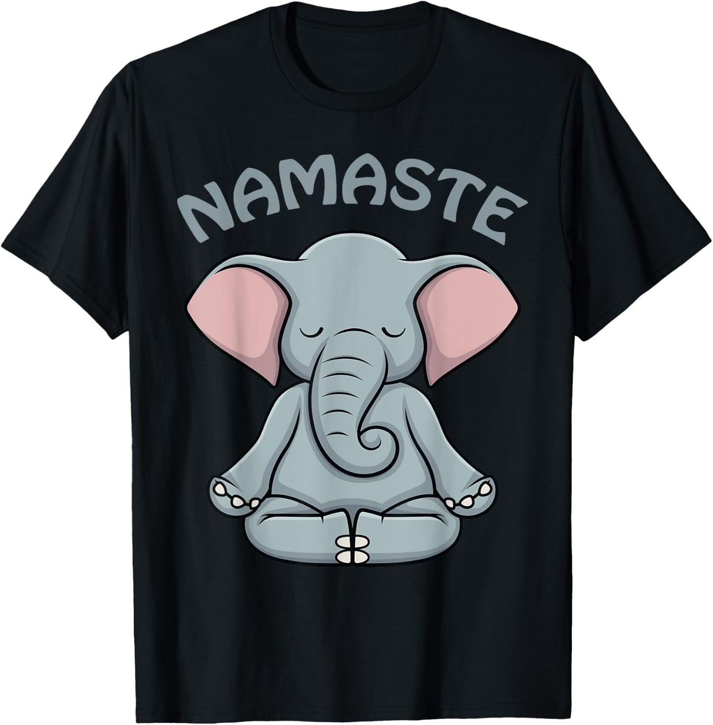 Elephant Yoga Shirt Funny Elephant Lovers Namaste Hatha Yoga T-Shirt - T-Shirt | Black