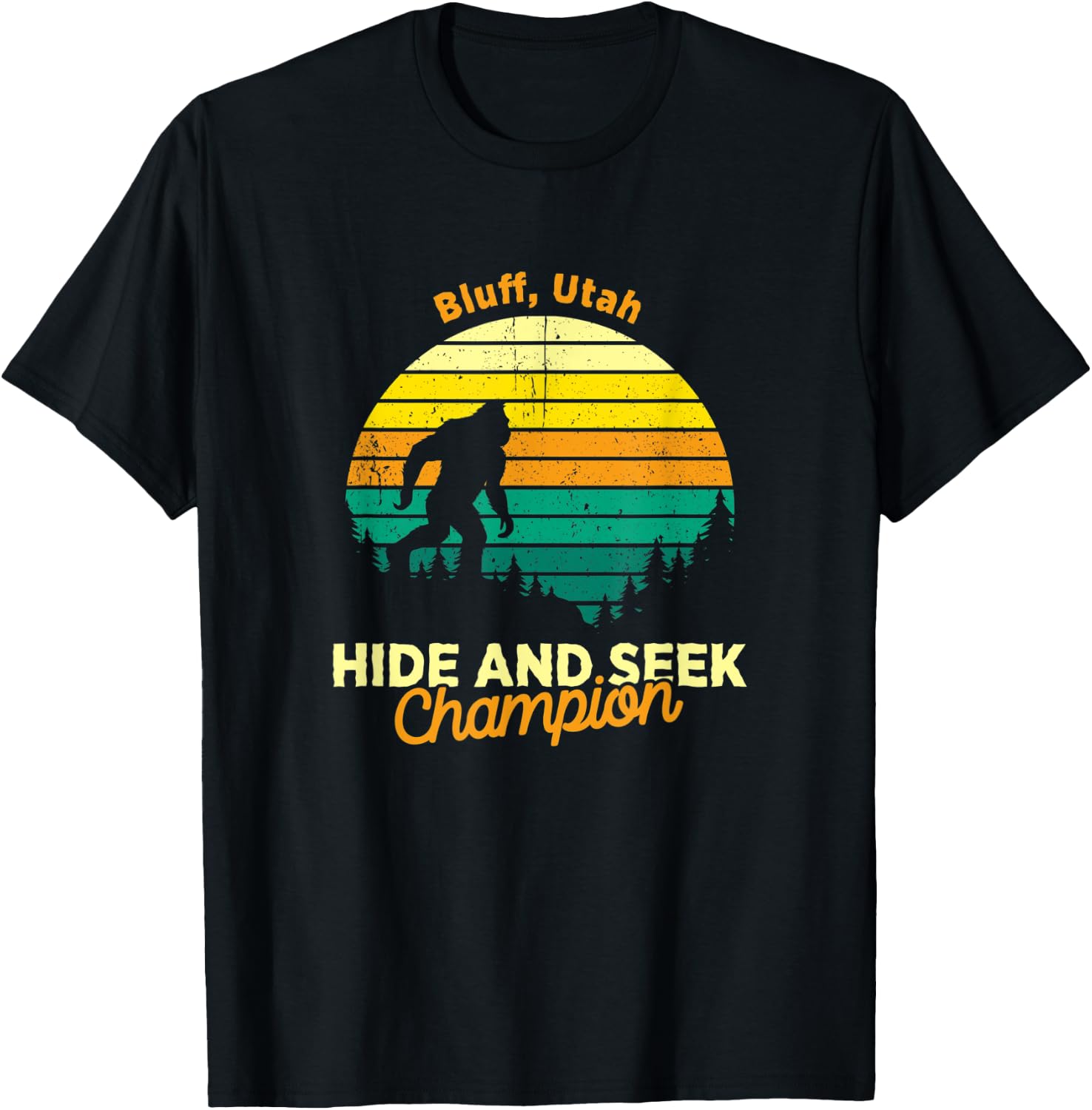 Vintage Bluff, Utah Mountain Hiking Souvenir Print T-Shirt - T-Shirt | Black