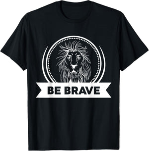 Be Brave White Lion T-Shirt - T-Shirt | Black